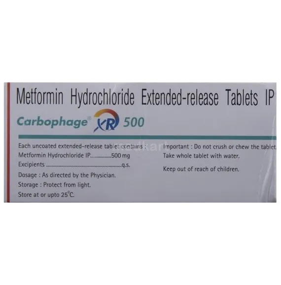 carbophage xr 500mg tablet 10's